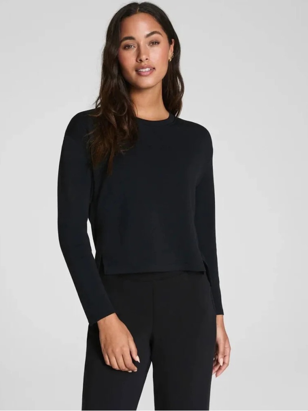 SPANX AirEssentials Relaxed Long Sleeve Top in Very  Black, Size XS, NWT